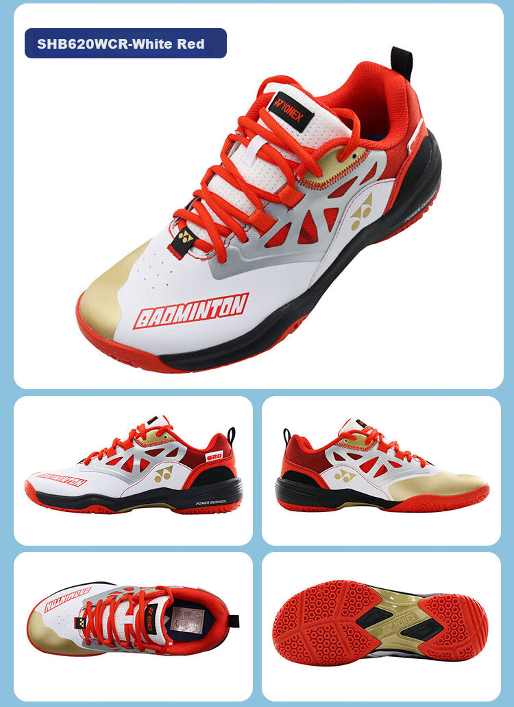 YONEX Badminton Shoes, Professional Competition Power Cushion Wide Version Sports Shoes SHB620WCR, Beige, Size 42 10