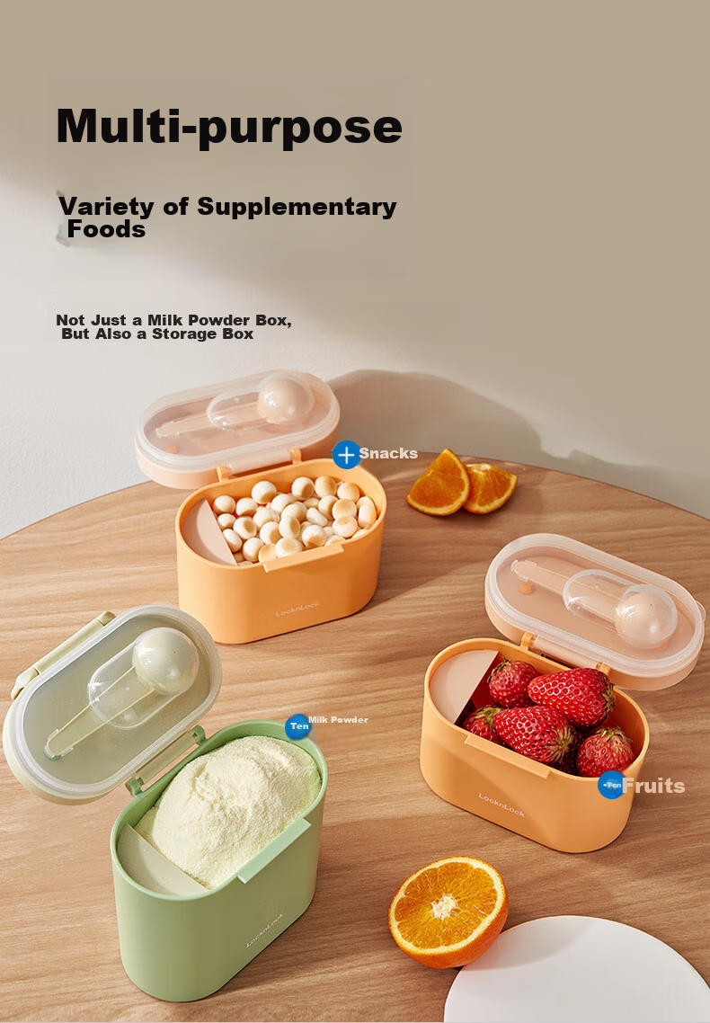 LOCK&LOCK Portable Milk Powder Container, Large Capacity Milk Powder Box, Portable Travel Dispenser Box, Rice Cereal Sealed Storage Container, Snack Storage Jar 7