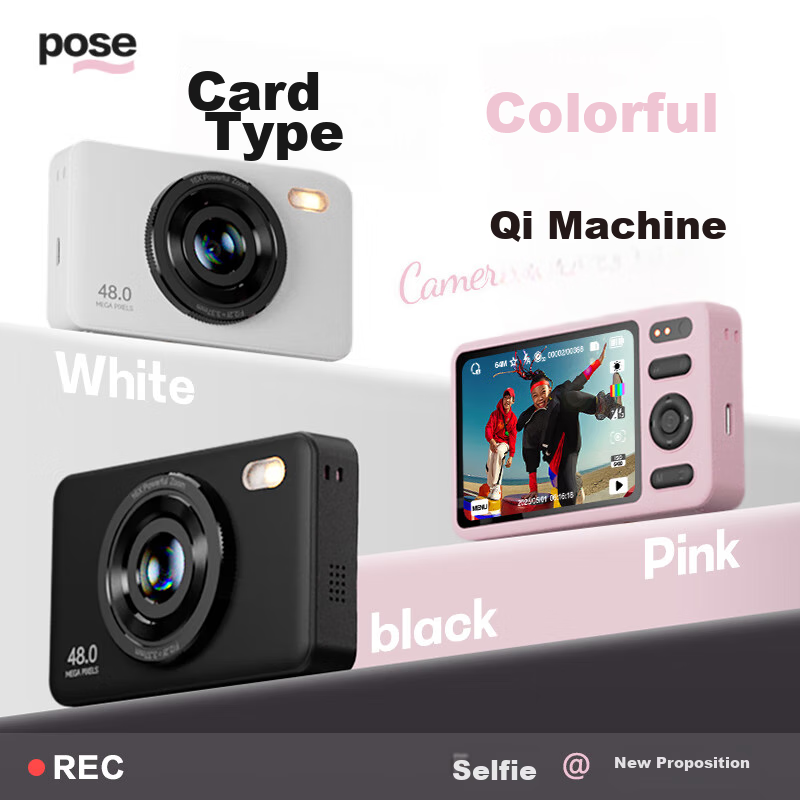 BENJIE Digital Camera, CCD Student Point-And Camera, Anti-Shake Shooting, COMS High-Definition Mini Entry-Level Camera, Quick Direct Transfer, 2.8-Inch, 32GB, White