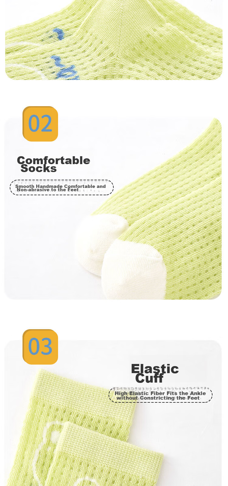 MiiOW Children's Socks for Boys, Summer Thin Breathable Mesh Socks, Boys' Thin Mid-Calf Cotton Casual Socks 10