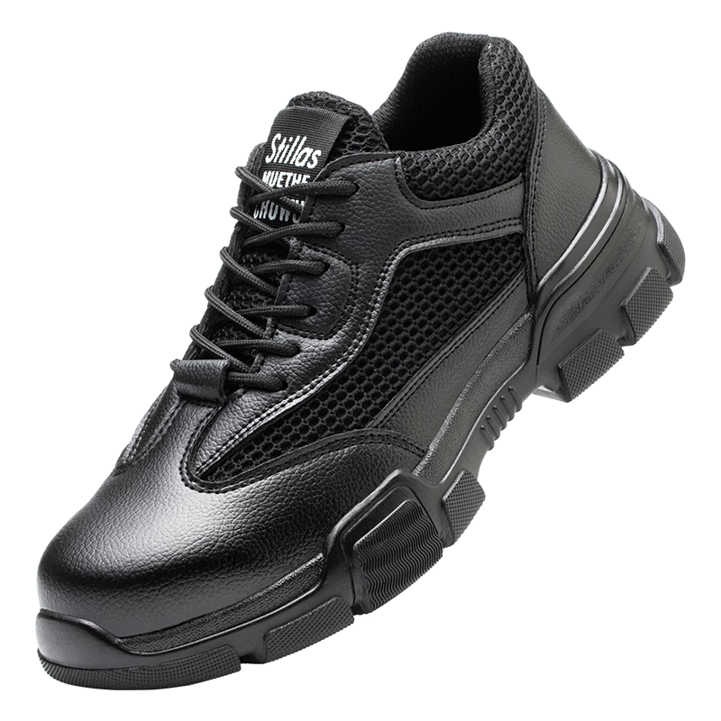 LAOGUANJIA Men's Safety Shoes, Breathable Steel Toe, Anti-Smashing, Anti-Puncture, Ultra-Light Comfortable Work Safety Shoes, LA Protective Functional Shoes, Wear-Resistant, Size 45
