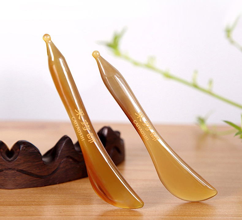 CAIYAOSHI Ox Horn Gua Sha Board for Face, Neck Meridian Massage, Lifting And Tightening, Full Body Health Gua Sha, Moisture Removal, Teacher's Thick 4mm Version, Suitable for Whole Body, Mid-Autumn Festival Gift 14
