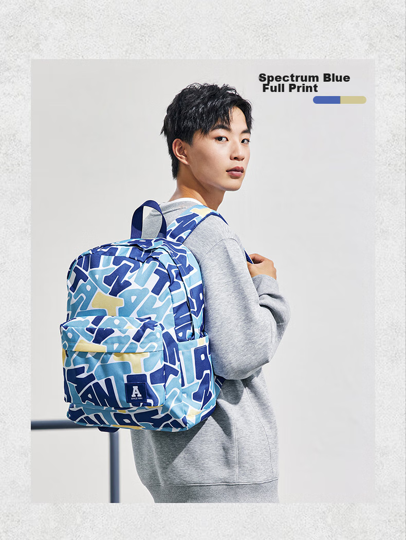 Anta Mochi Backpack Unisex Simple Large Capacity Youth Canvas Hiking Cycling Sports School Bag 17