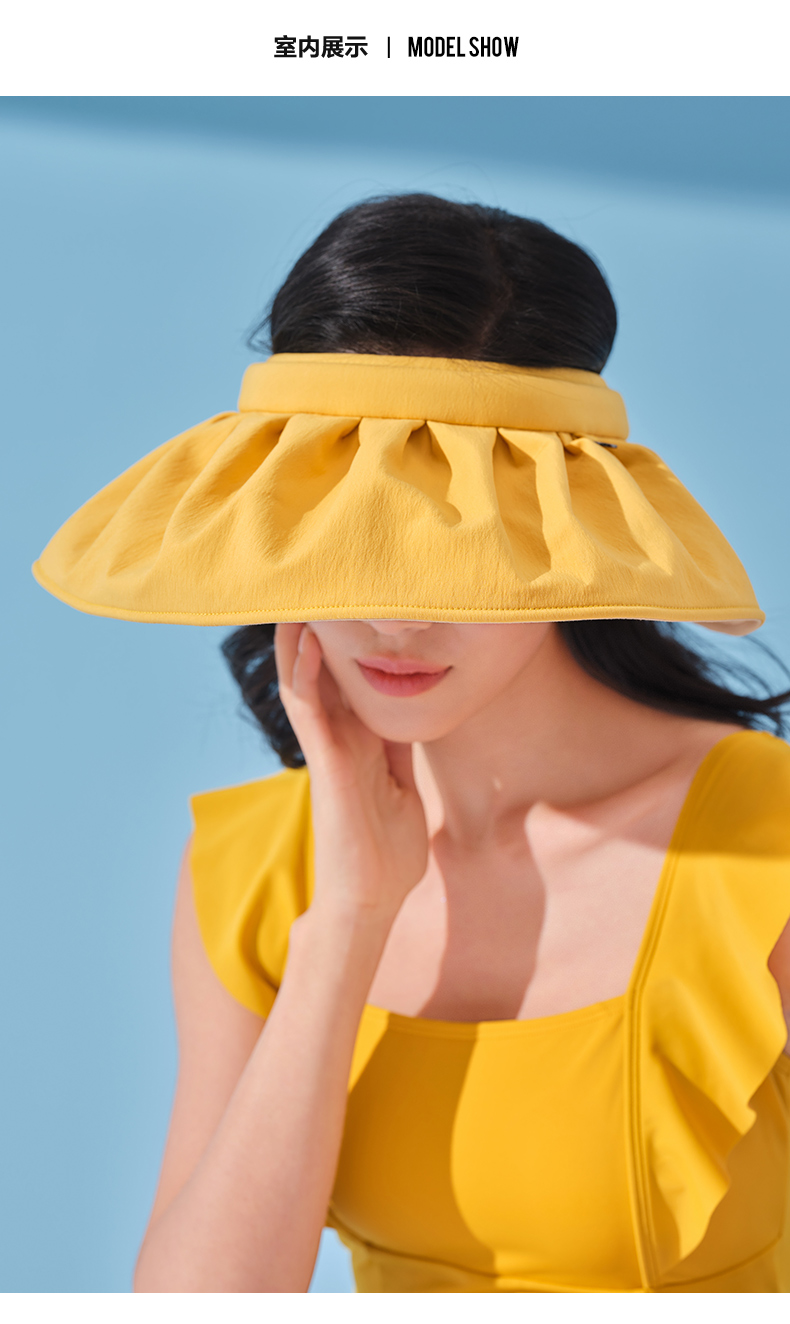 伯希和遮阳帽女贝壳防晒帽防紫外线夏季太阳帽子空顶帽透气两用大檐遮