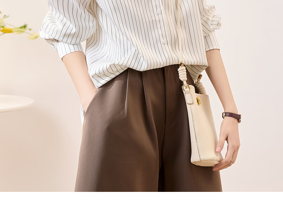 Chushen Long-Sleeve Shirt for Women, Simple Striped Versatile Casual Commuter White Blouse Top S136C2744 White M 20
