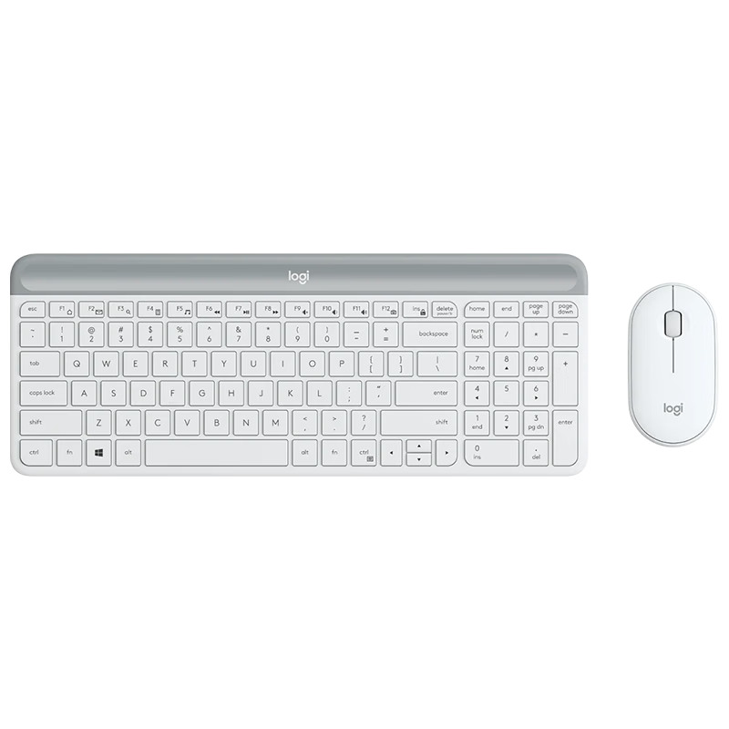Logitech MK470 [Enterprise Grade] Wireless Office Keyboard And Mouse Combo, Computer Laptop Membrane Keyboard with Wireless 2.4G Receiver, White [Order Bonus]