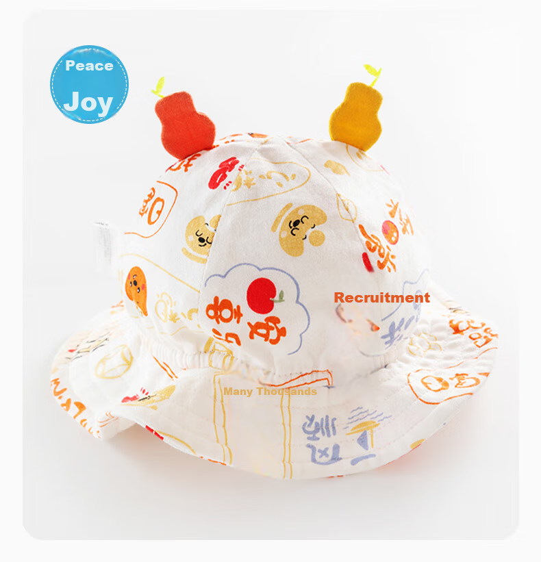 Huanxixiaoxiong Baby Hat, Pure Cotton Spring And Summer Thin Fisherman Hat for Infants And Toddlers, Outdoor Sun Protection Cap 13