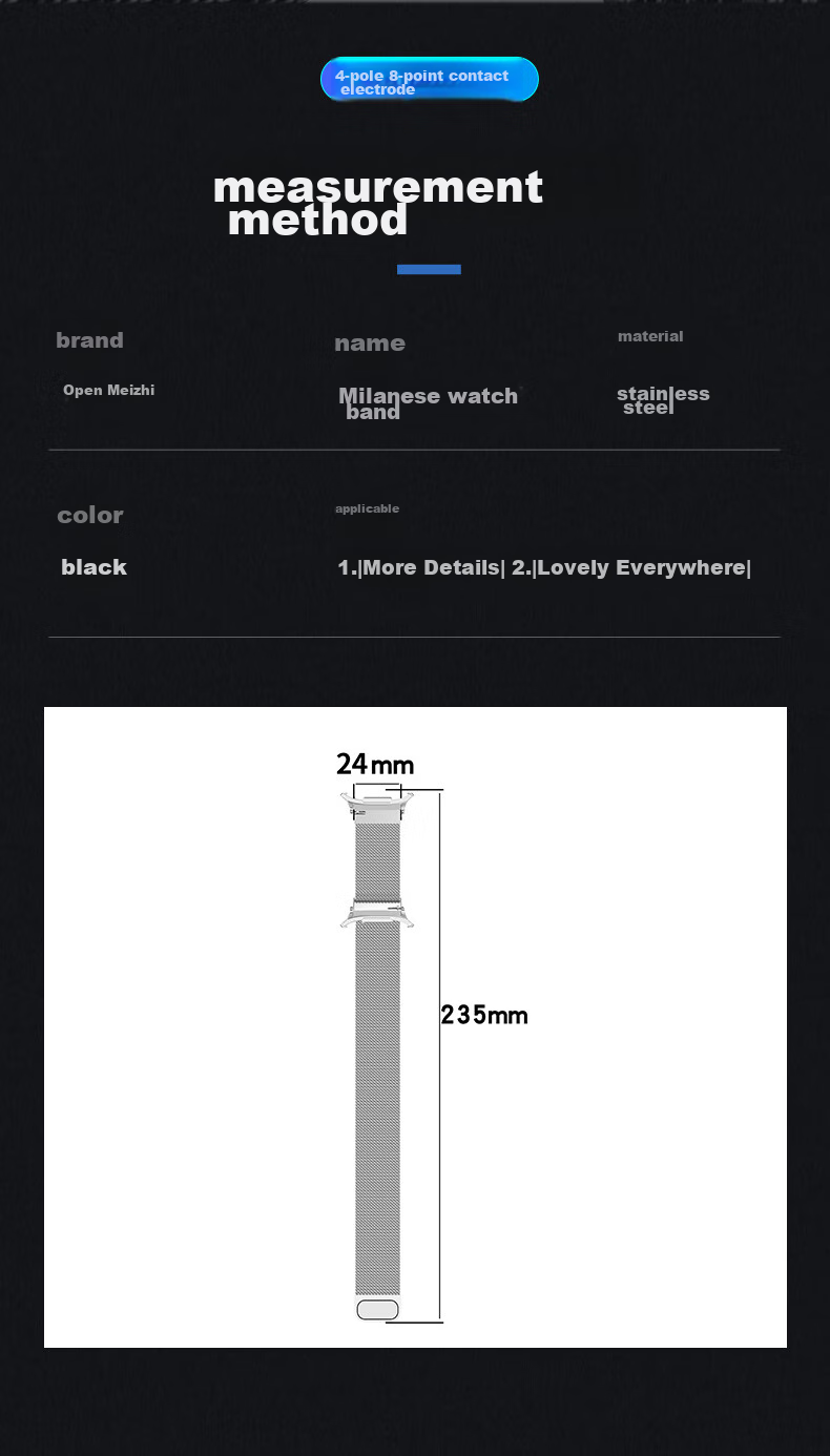 KMaxAI Compatible Milanese Stainless Steel Watch Band for Samsung Watch Ultra 47mm, Magnetic Stainless Steel Braided Watch Strap, Breathable Business Replacement Wristband with Creative Magnetic Clasp, Black 15