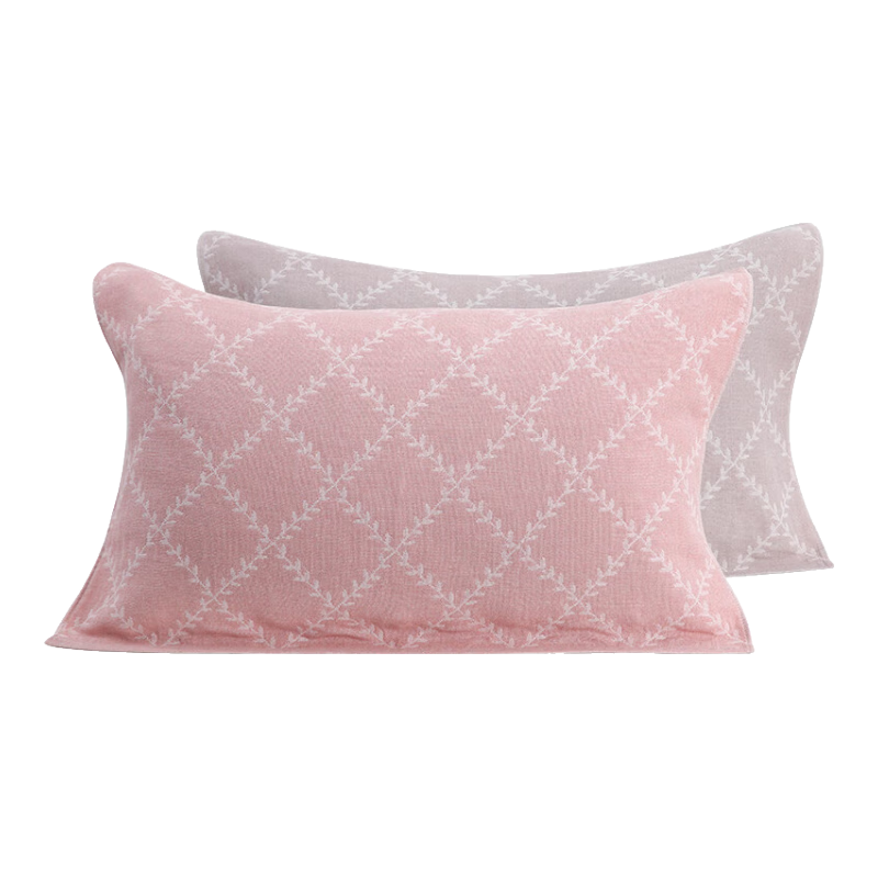 KING SHORE Soft, Sweat-Absorbing And Breathable Pillowcase, Diamond-Shaped Block Pillow Cover, Single Pack, Red, 78*52cm, 126g
