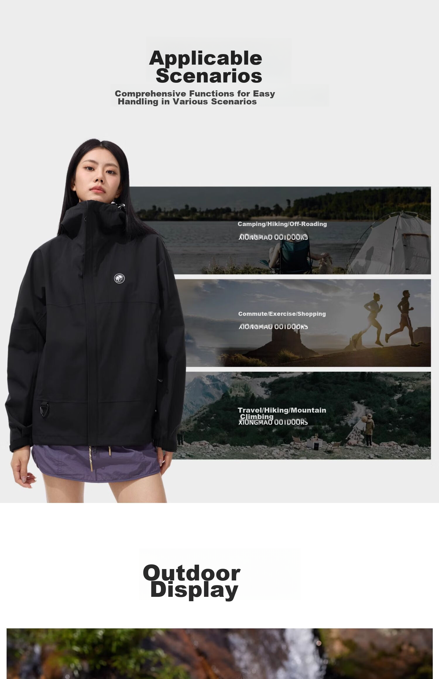 CAMEL Panda Outdoor Single-Layer Waterproof Jacket for Men And Women, Hard Shell Color-Block Coat A34BA46169, Lime Green, 2XL 17