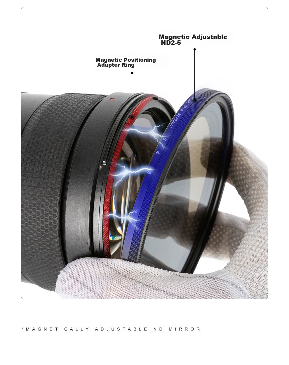 Kase Magnetic Neutral Density Filter, Adjustable ND3-1000, 1.5-10 Stops, 77mm ND Filter, Medium Gray Density Filter, Low Color Temperature, Long Exposure, Water Flow, Slit Slow Shutter 10