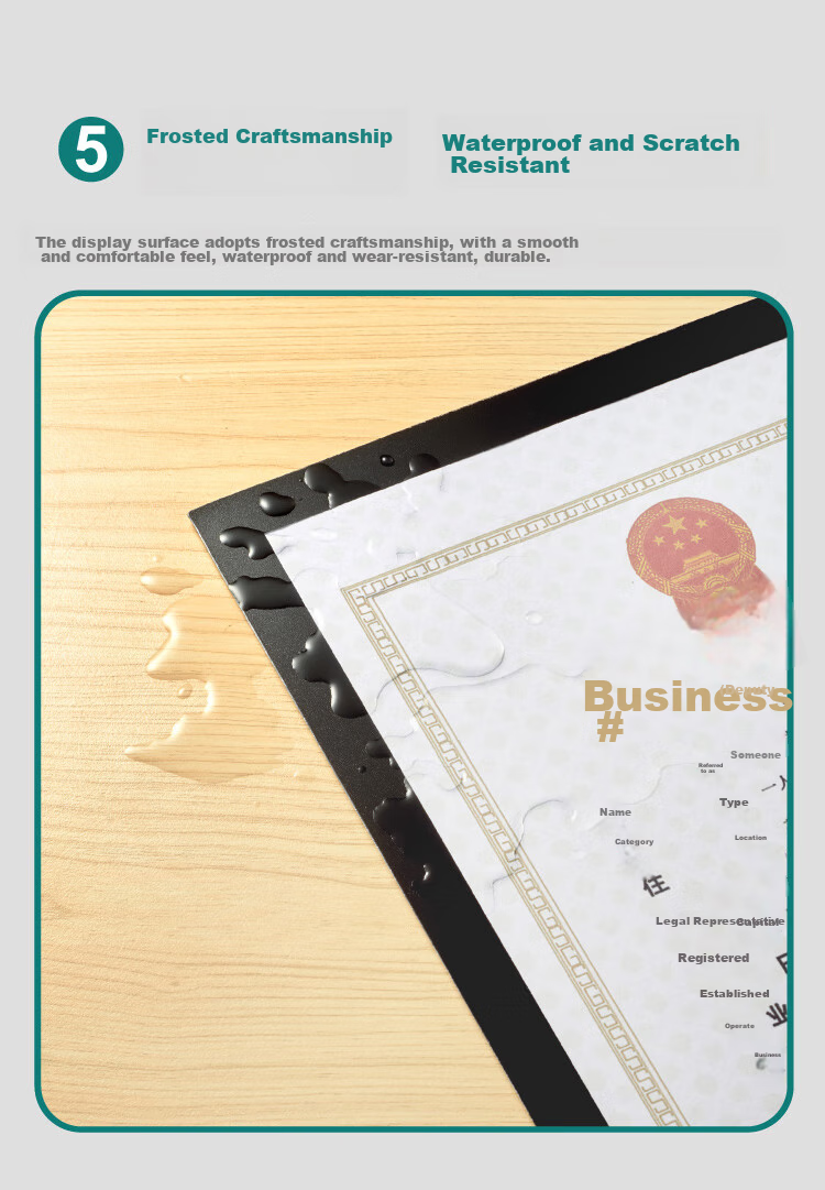 Polar Bear A4 Magnetic Display Sticker, Business License Copy Protective Sleeve Document Frame, Bulletin Board Notice Sticker, Office Supplies Magnetic Sticker, Gold, 1 Piece, 9112G1 14
