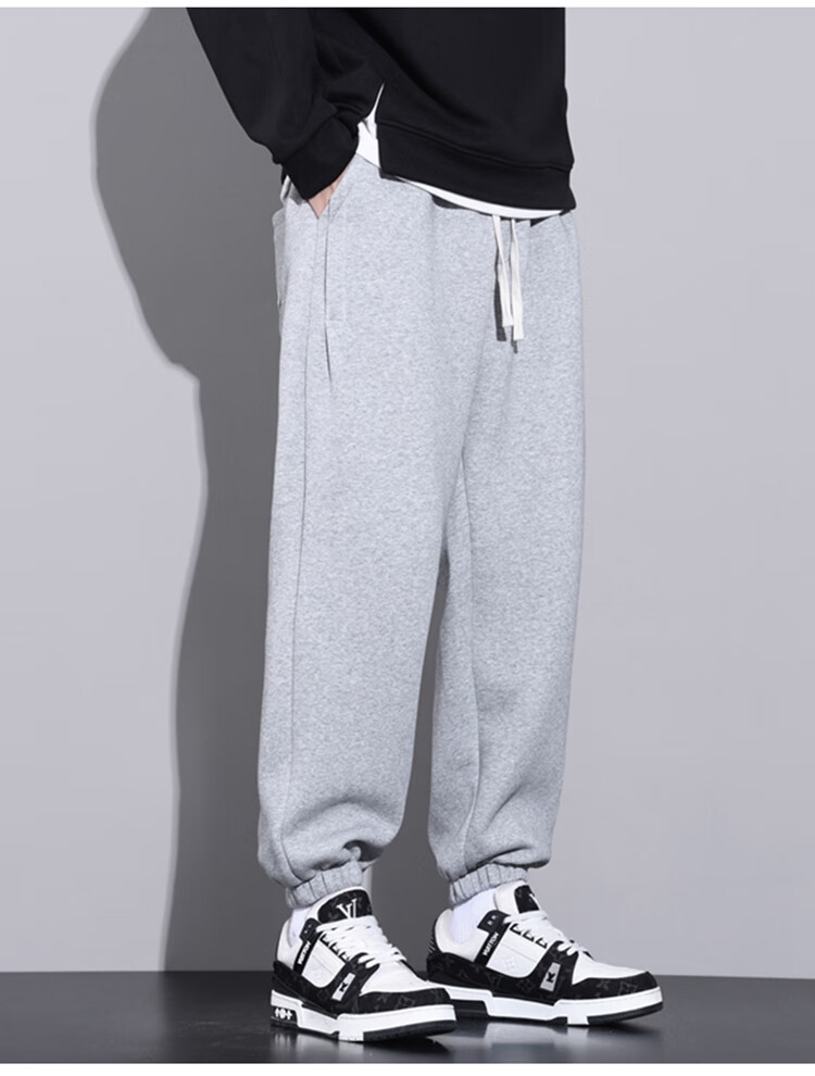 I'M DAVID Men's Casual Loose Fit Sports Pants Korean Style Heavyweight Fashion Jogger Pants Simple Versatile Trousers for Men 7