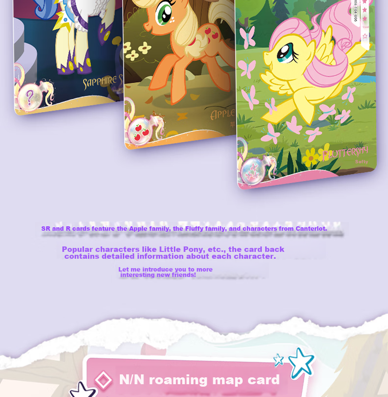 Kayou My Little Pony Card Game Full Box Fun Pack with 3 Rounds, Official My Little Pony Black-Backed CR Cards 6