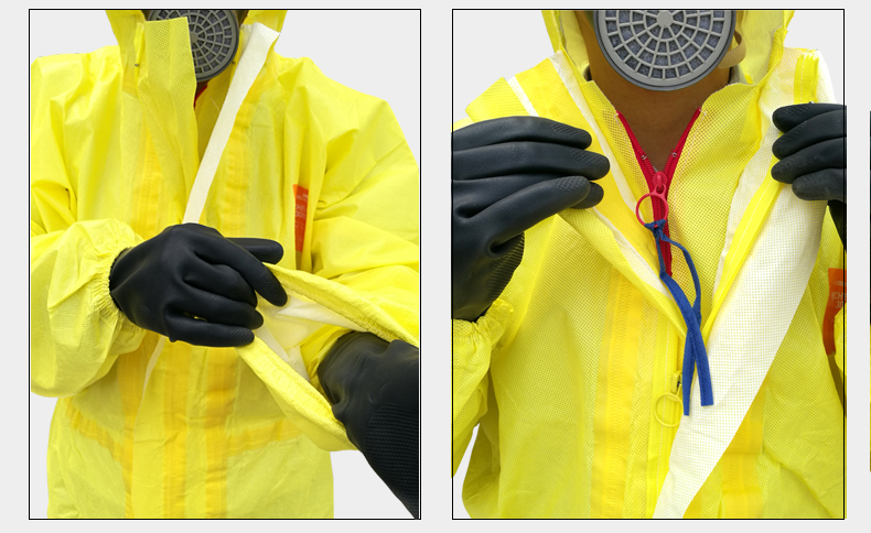 Ansell 3000 Two-Piece Protective Suit C-Level Hazardous Chemicals Transport Acid-Resistant and Alkali-Resistant Chemical Protective Suit Laboratory Workwear Two-Piece Chemical Protective Suit S 5