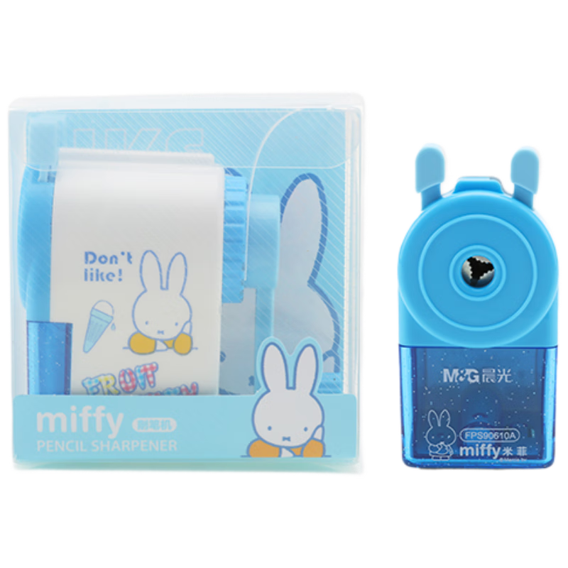 M&G Pencil Sharpener Semi-Automatic Hand-Crank Student Rotary Sharpener Blue (Round) FPS90610A Single Pack