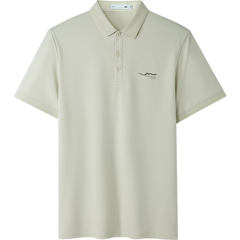 HLA Short-Sleeve Polo Shirt, Cool-Feeling Antibacterial Moisture-Wicking Deodorizing Short Sleeve for Men, Summer Light Green S