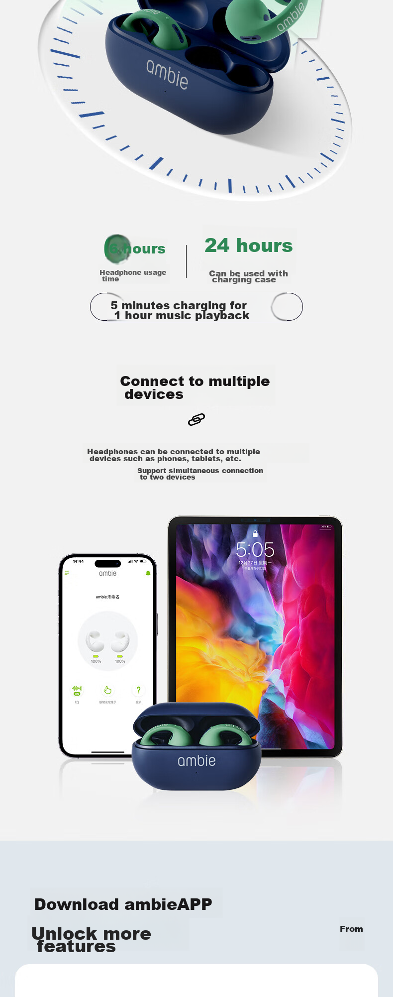 Ambie Liu Yutong's Sony Clip-On Non-In Bluetooth Headphones AM-TW02, Classic White Apple, Huawei Apple, Huawei Can Provide Invoice 7