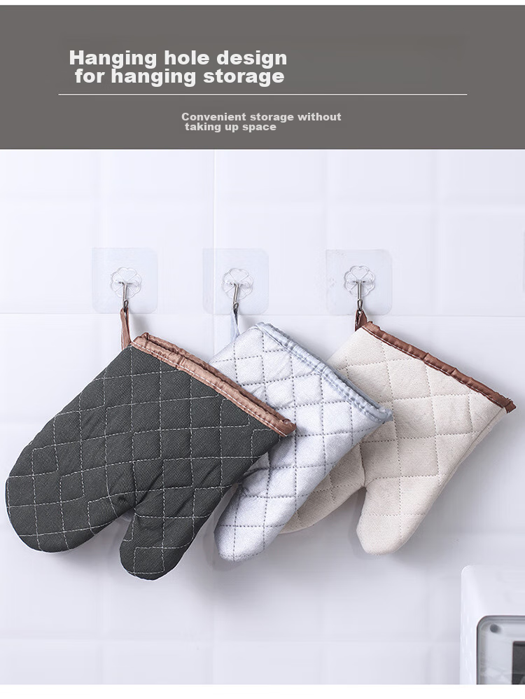 Andaton Oven Gloves Pair Heat Resistant Insulated High Temperature Resistant Extended Flame Retardant Protective Gloves Silver Medium Size (Pair) 11