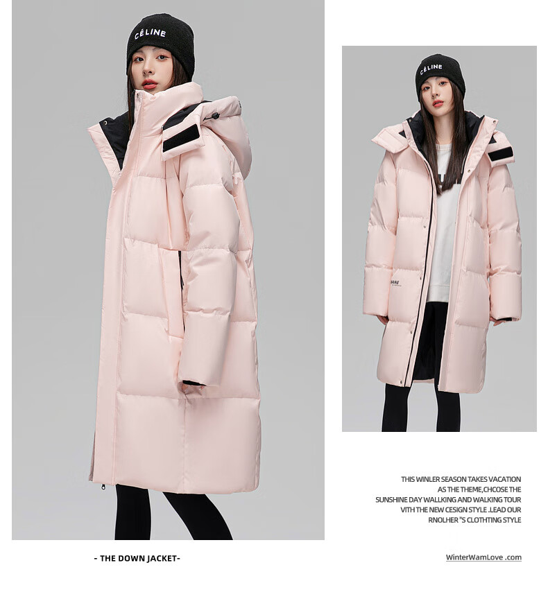 Yalu Women's Mid-Length down Jacket, 2025 New Winter Style, Red Warm Korean Fashion Casual Hooded Coat for Wome 27