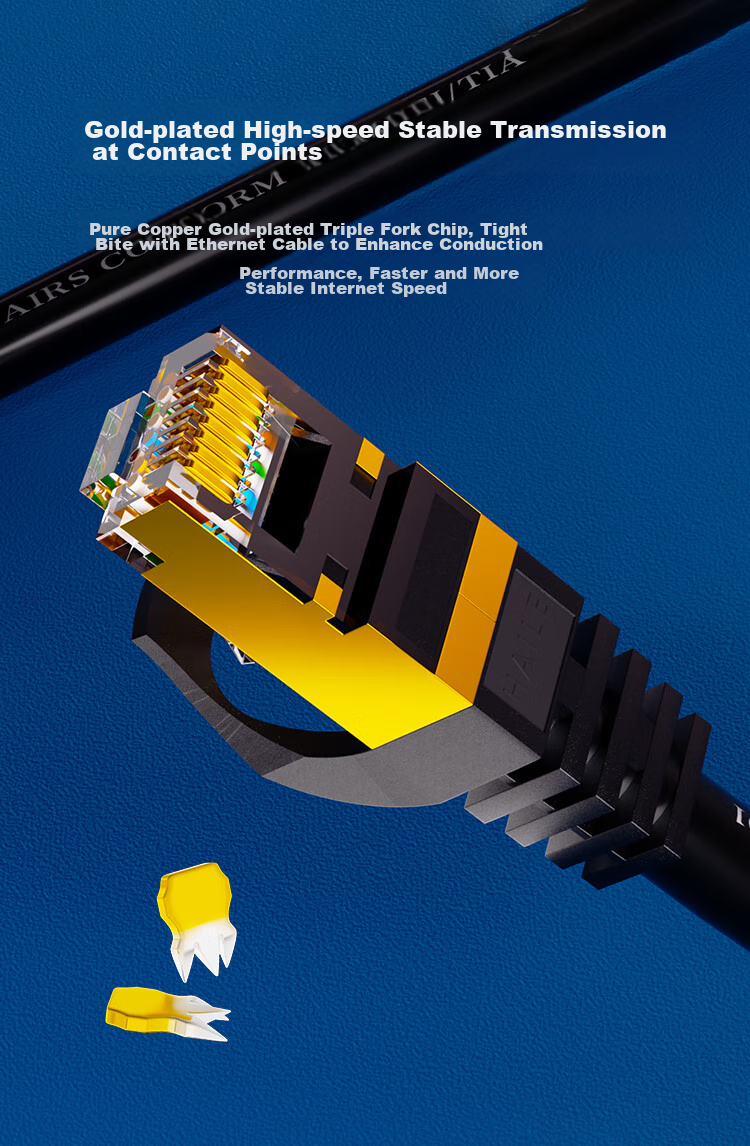 HAILE, Cat8 Pure Copper Ethernet Cable, 10 Gigabit Network Dual-Shielded Connection Cable, Network Cable with Double Connectors, Gaming E-Sports 1 Meter, HT-548 5