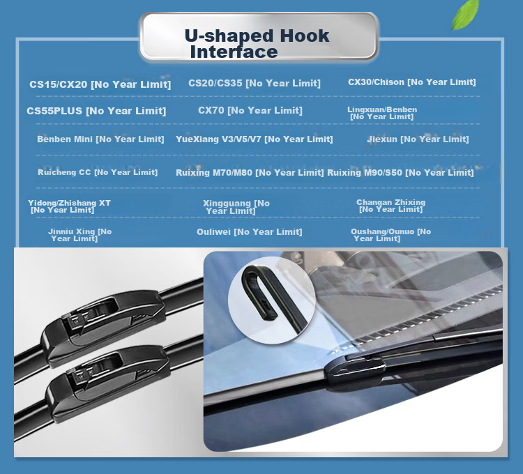 Aoye Windshield Wipers Suitable for Changan Yidong XT (2013-2022 Models) / 2013-2016 Zhi Shang XT, Frameless Wiper Blades, Front Wipers, Pair Set 24+18 12