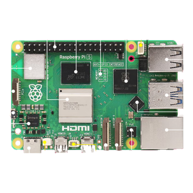 Raspberry Pi 5 Official Original Development Board 5th Generation Mainboard LINUX Kit Computer AI Programming 4GB Mainboard Debugging Development Kit (4GB)