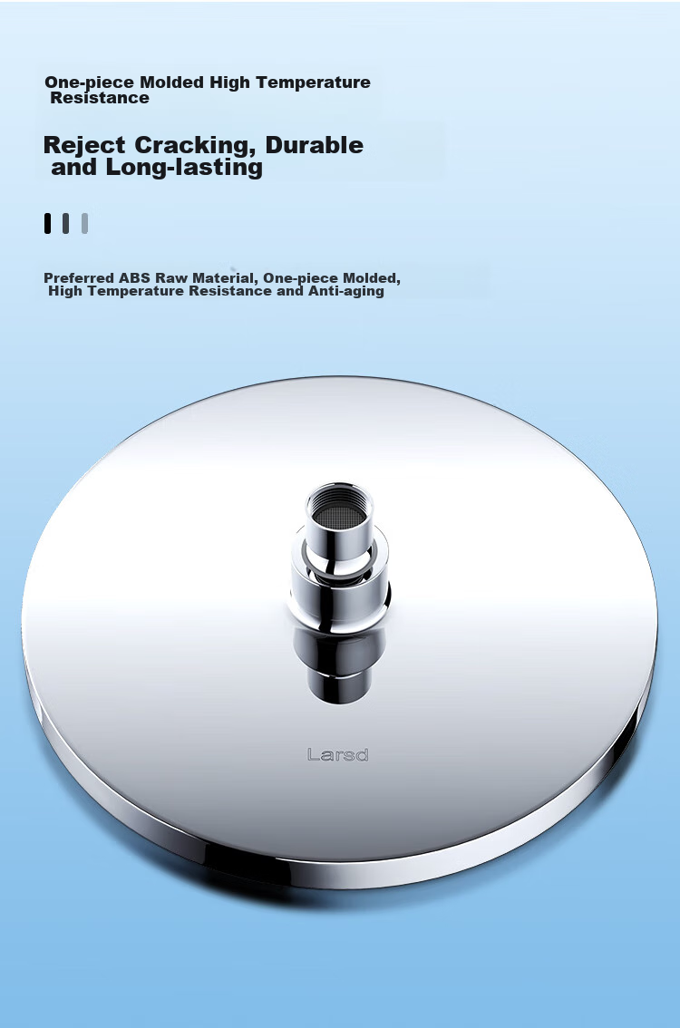 Larsd Top Spray Shower Head, Shower Head with Top Spray, High-Pressure Water-Saving Ultra-Thin Round Large Top Spray AL8075 6