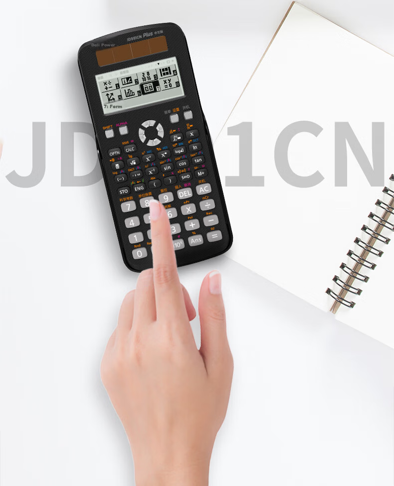 Deli Dual Power Scientific Function Calculator High School/College Tutorial Graduate Exam Olympiad Physics Competition Accounting Exam Black D999CN Pro 18