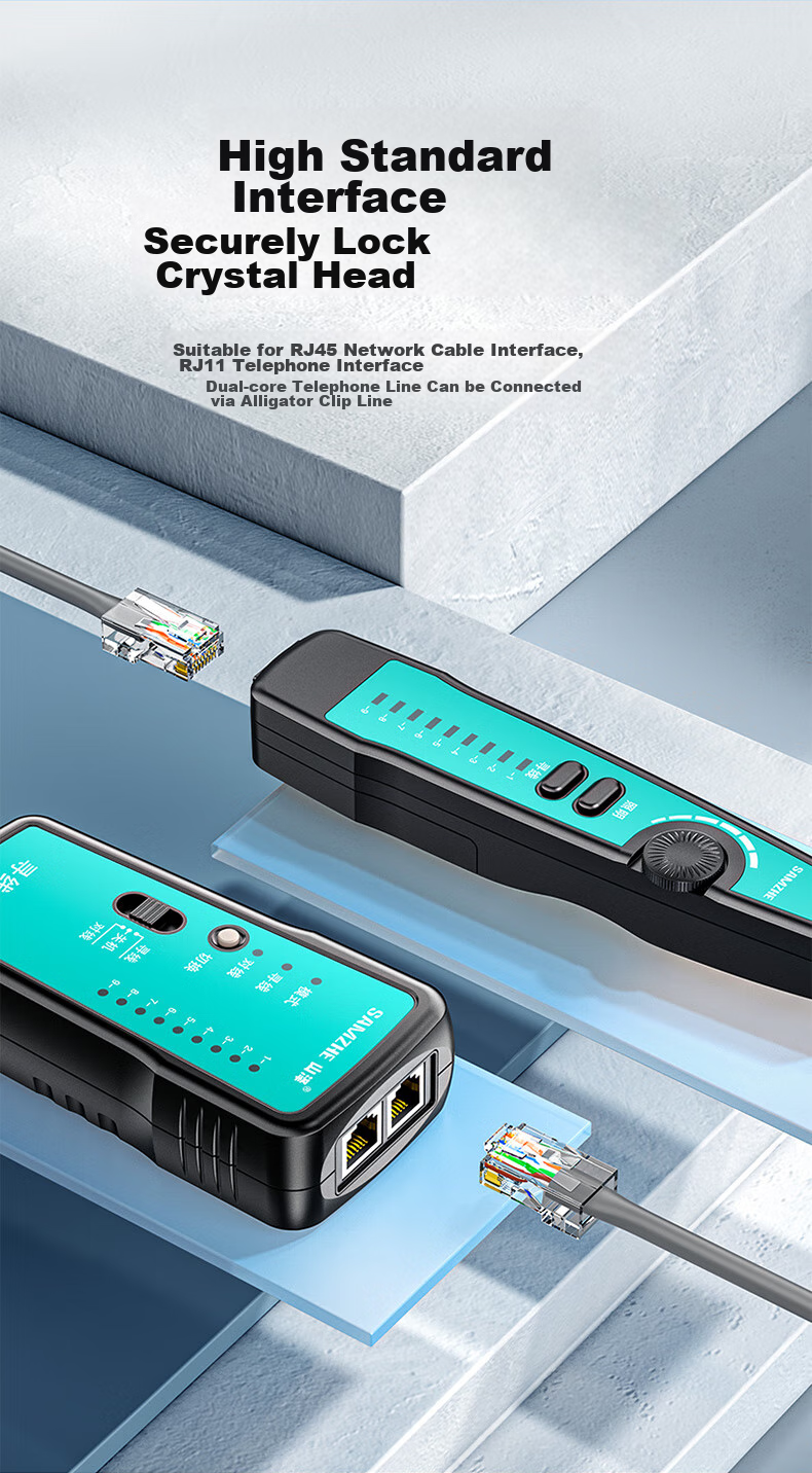 SAMZHE Network Cable Tester, Multifunctional Telephone And Network Line Tester, Cable Tracer, Detector, Wire Finder, Continuity Tester, Anti-Interference, 60V Voltage-Resistant Cable Testing Kit CS-30 11