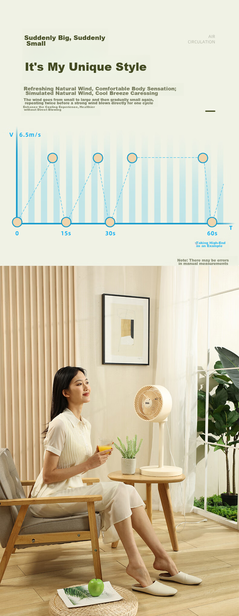 Xiyou Air Circulation Fan High Airflow Oscillating Remote Control Electric Fan Home Desktop Powerful Floor Standing Ventilation Fan Ultra Quiet Bedroom Dormitory Energy-Saving Cooling Small Fan 10