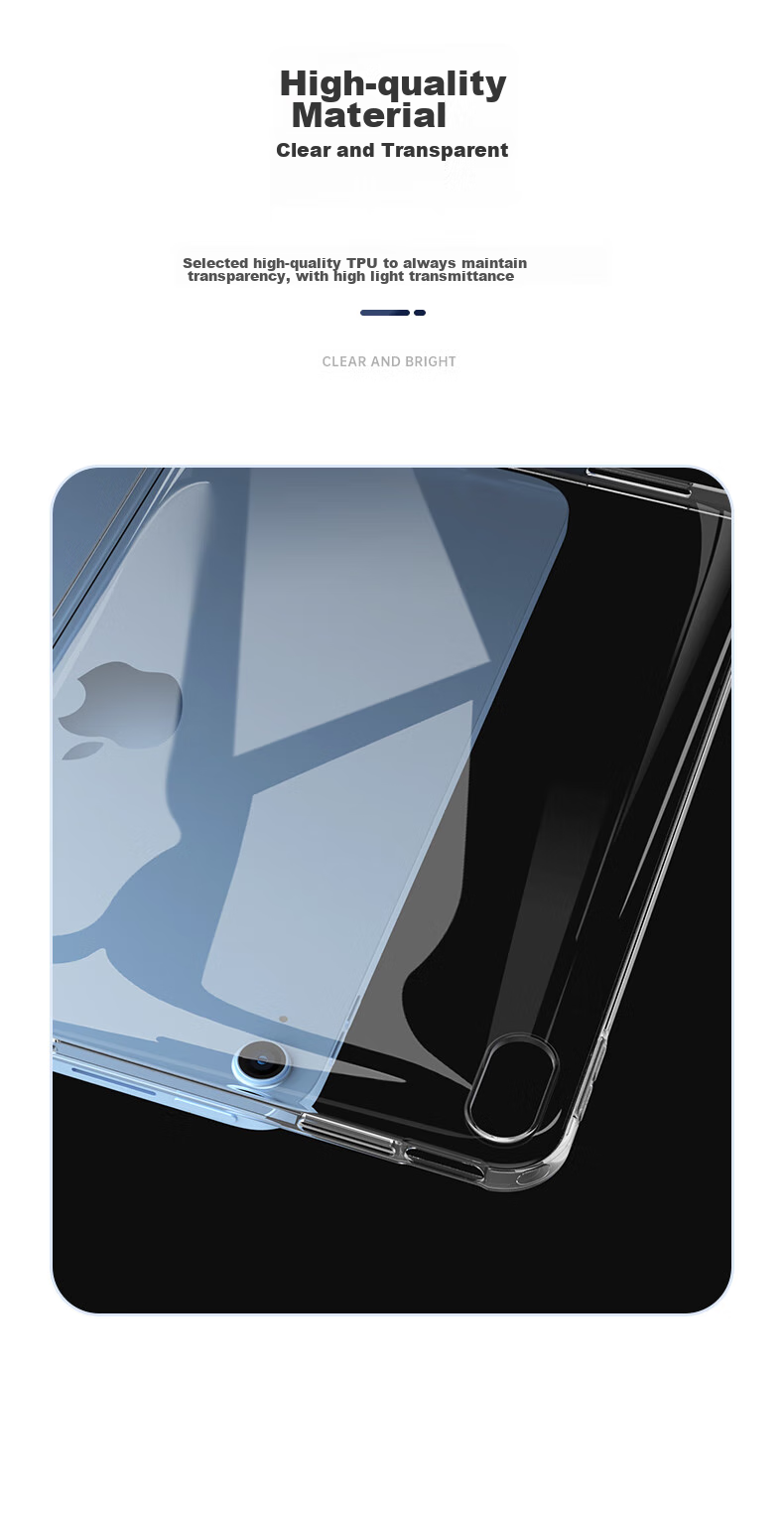 BIAZE IPad 11/10 Case Compatible with 2025/22 A16 Chip Apple Tablet, 11-Inch Protective Cover, TPU Material, Transparent, Slim, Shockproof PB365-Transparent White 8