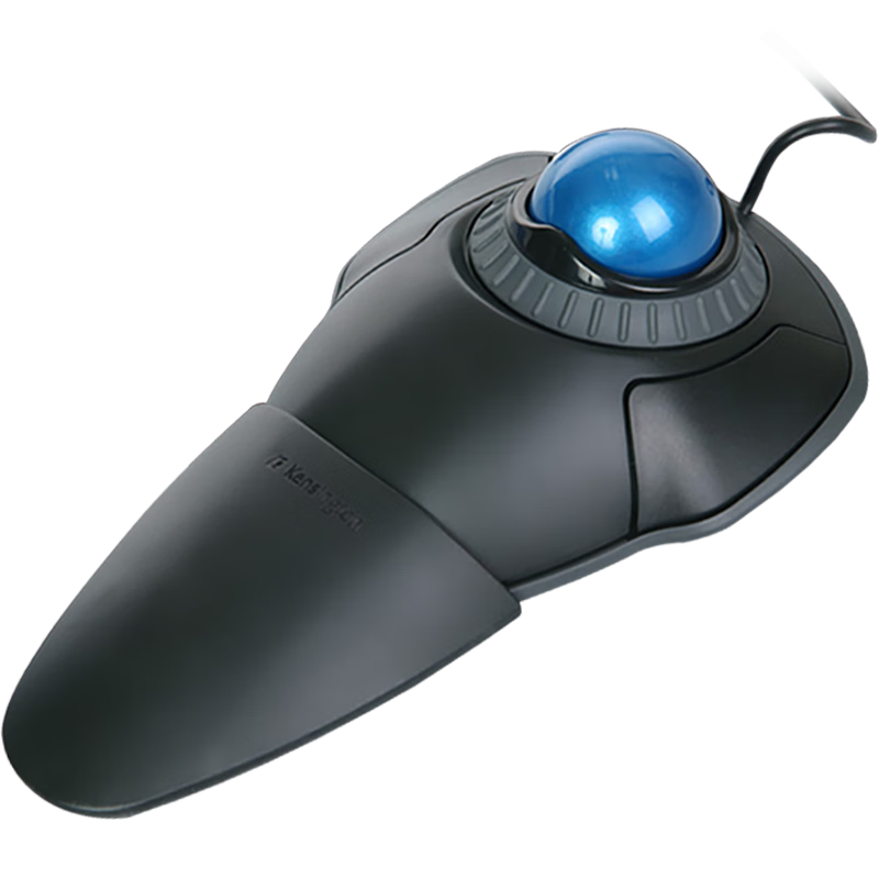 Kensington Trackball, Ergonomic Mouse, Home And Office Design, PS Drawing Mouse with Control Ring, Suitable for ASUS, Lenovo, HP, Apple, Black with Blue, K72337