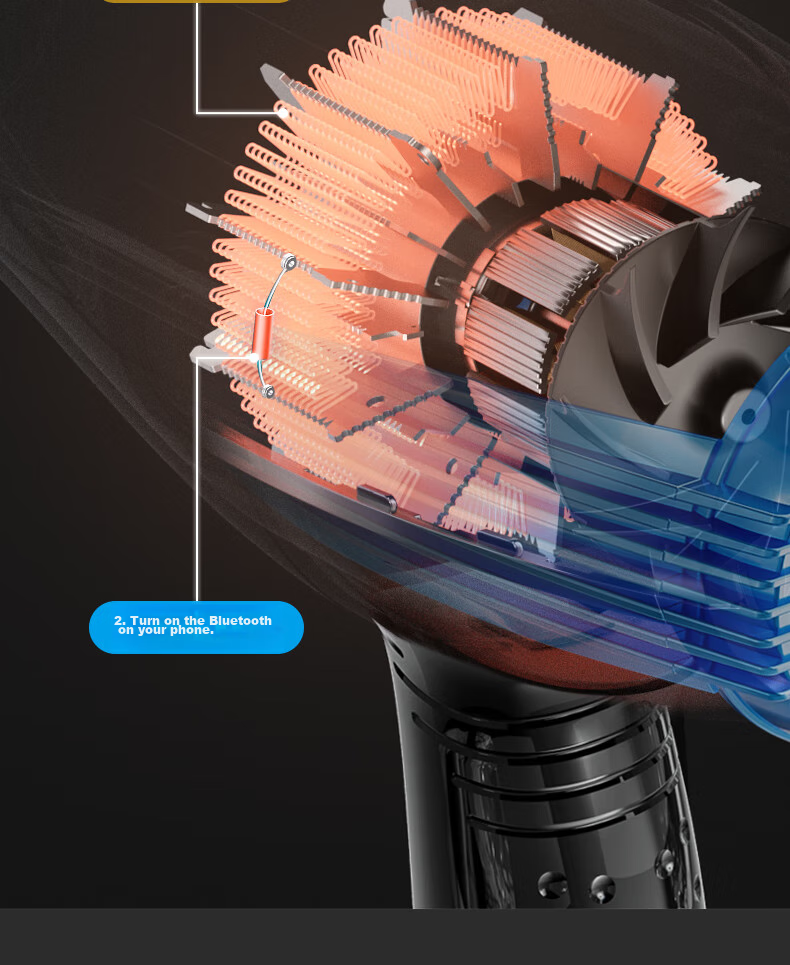 AUX Hair Dryer with Blue Light Negative Ions, 2400W High Power, Gentle on Hair, Electric Fan Blower for Home Use, Professional Salon Use 17