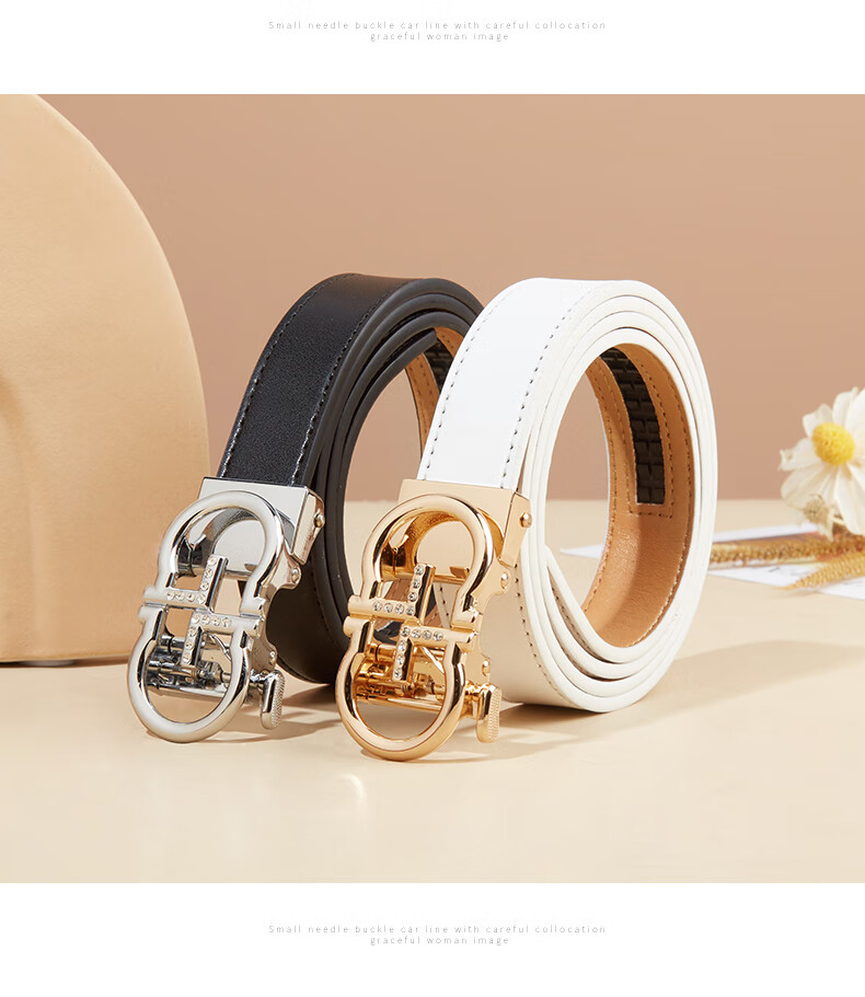 TUCANO Women's Leather Belt with Automatic Buckle, Versatile Fashion Waist Belt, Practical Birthday Gift for Women on May 20 2