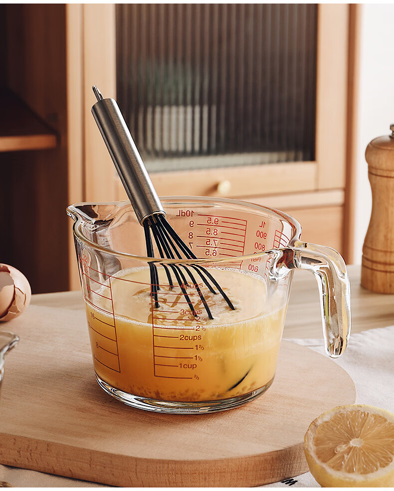 CRISTALGLASS Milk Cup for Home Use with Scale, Heat-Resistant Glass Cup, Baking Measuring Cup, Children's Breakfast Cup, Egg Beating Measuring Cup for Kitche 5