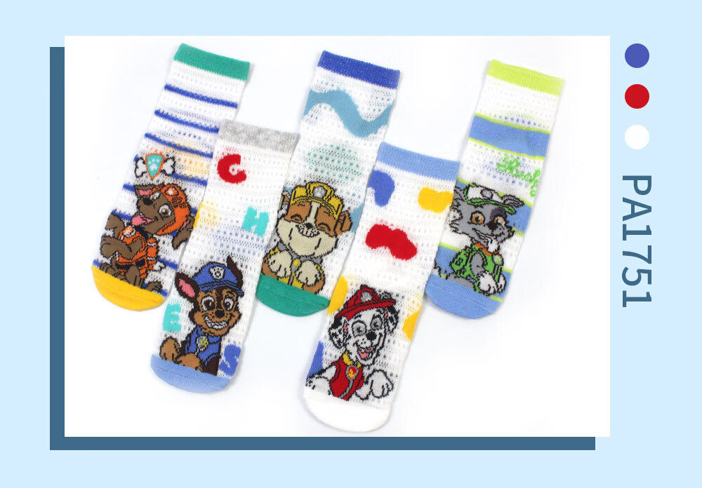 PAW PATROL Children's Socks, Mesh Socks, Boys' Short Socks, Baby Kids' Student Girls' Mid-Calf Cartoon Socks PA1753 18-20 2