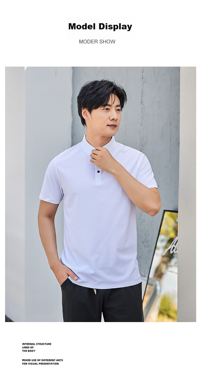 LangSha Men's POLO Shirt, Summer T-Shirt, Sports Quick-Dry Collared Short Sleeve, Ice Silk Breathable, Running Fitness Father's Day Gift 9