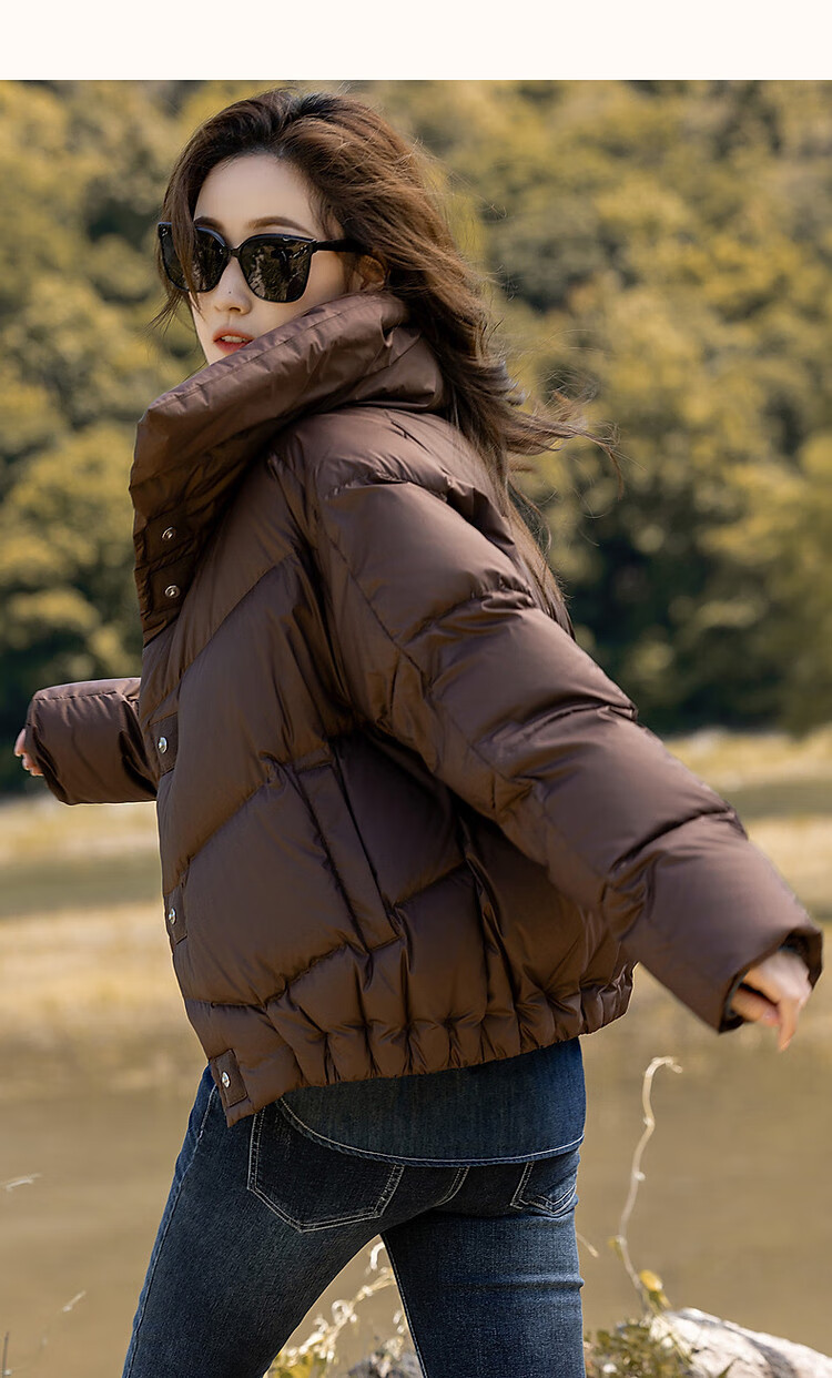 Dme [Urban Light Outdoor] Winter 400T Spring Yafang Pressure-Elastic Fluffy 90% Duck Down Puffer Jacket down Coat for Wome 10