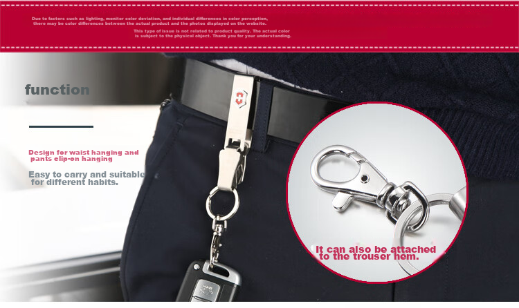 VICTORINOX Swiss Army Knife Key Ring, 138mm Multifunctional Hanging Device, Stainless Steel, Silver Color, 4.1858 2