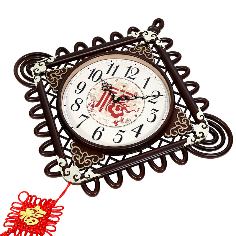 POLARIS Wall Clock, New Chinese Style, Creative And Simple, Fashionable Chinese Knot Design, 12-Inch, for Living Room And Study Room, Clock, 55*30cm