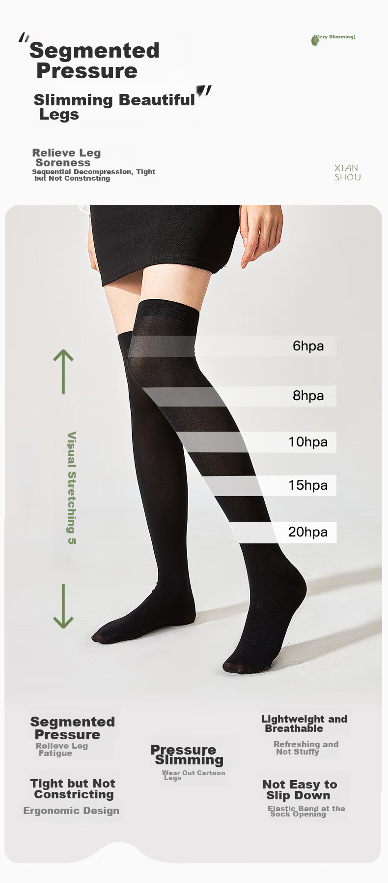 Bonas Women's Socks Mid-Calf Micro-Compression High Socks Japanese Style White Silk JK Sexy Stockings 4