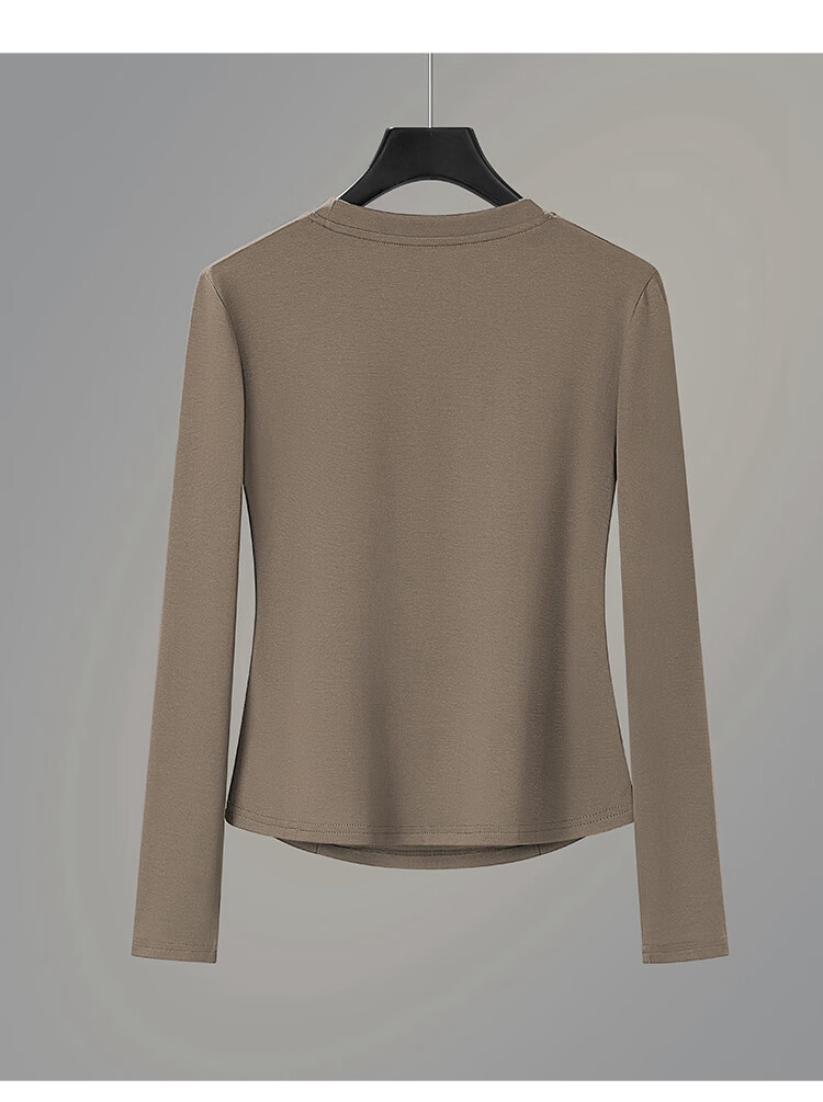 Tachi Simple Base Shirt, 2026 Spring New Women's Clothing, Pleated Waist-Cinching Slimming Round Neck Top 14