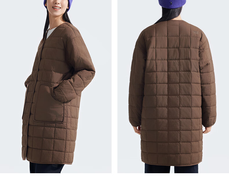 The North Face Women's Outdoor Warm Cotton Mid-Length Jacket 89YH Beige/QLI XL 7