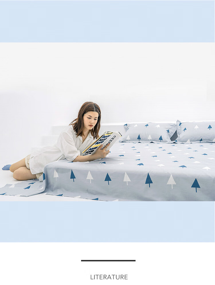 Dohia Pure Cotton Bed Sheet, Single Dormitory Bedspread, Single Piece Bedding, 0.9 Meter, 1.2x2.3 Meter 5