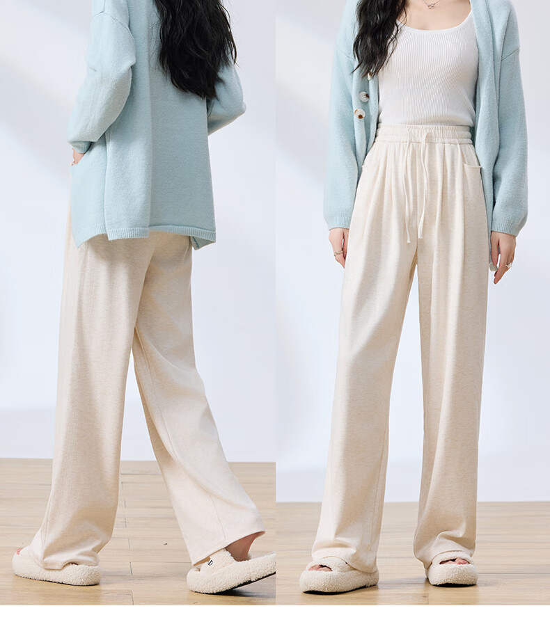 Langsha Soft Glutinous Rice Pants Women Autumn High Waist Straight Casual Floor-Length Loose Lazy Yamamoto Sports Pants 14