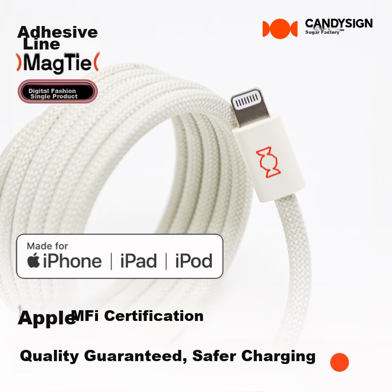 Кабель CANDYSIGN MagTie Candy Factory USB-C на iPhone 1.6м, 60W, черный
