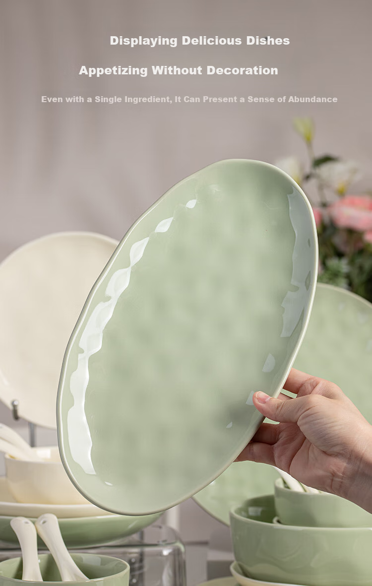 Banwushenghuo Cream-Colored Bowl And Plate Set for Home Use, 2026 New Stylish Tableware Set with Underglaze Color, Including Bowls, Plates, Chopsticks, Housewarming Gift 9