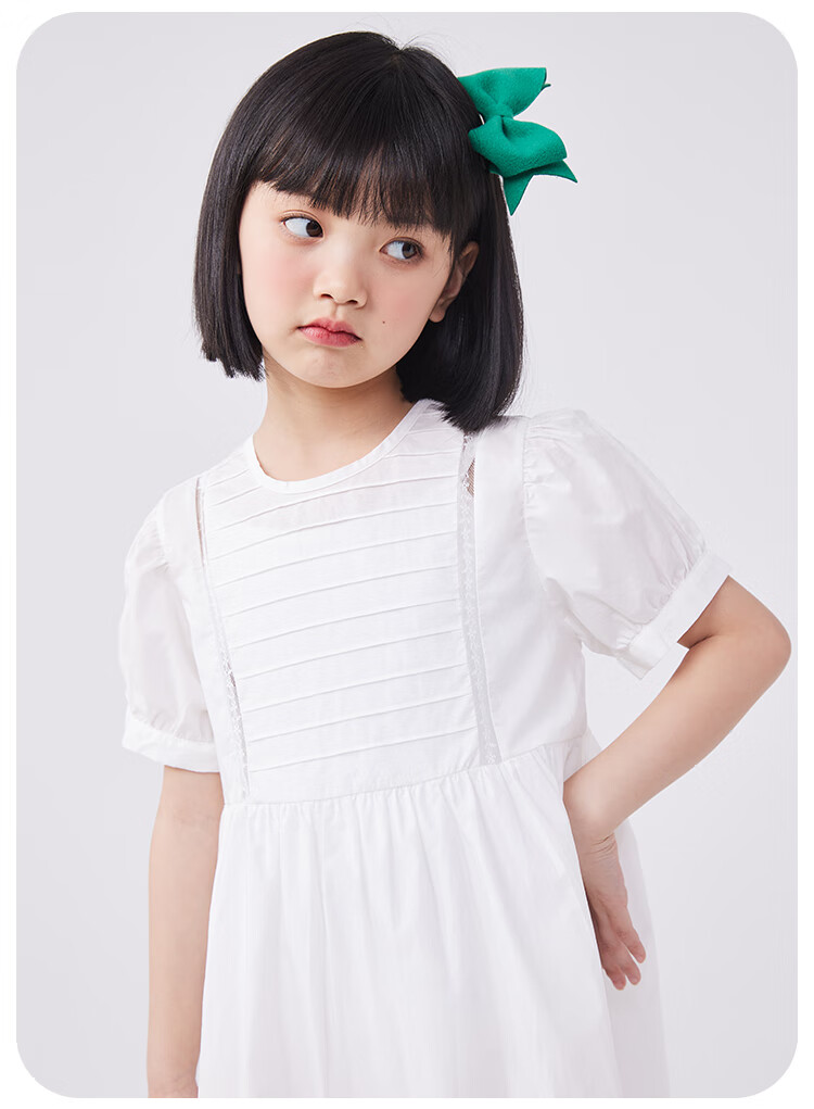 QQ DUCK Girls' Dress, Children's Summer Princess Dress, Youth Skirt, Gift for Holidays And Performances, Formal Dress, White 13