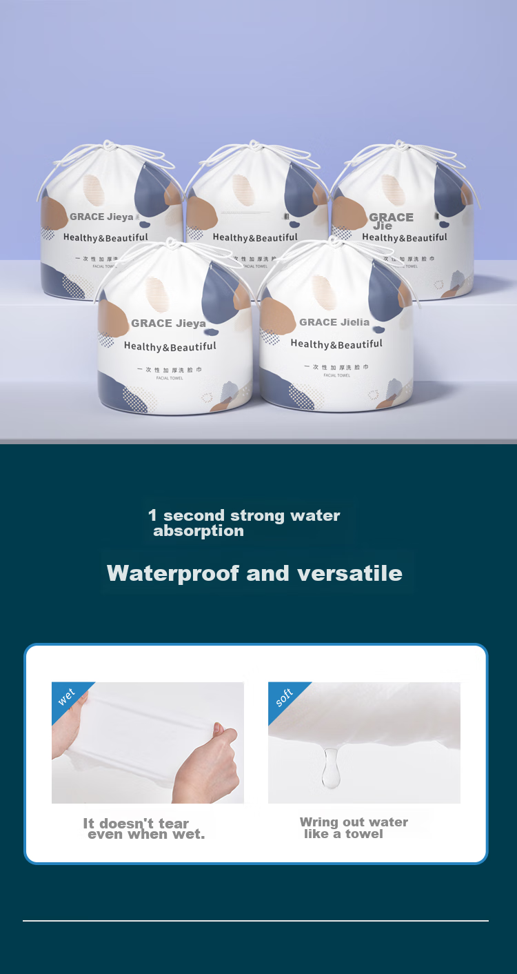 Grace Disposable Face Towels, Thick Pearl Texture Soft Towels, Beauty Cleansing Wipes, Face Cleaning Roll Towels, 3 Rolls 9